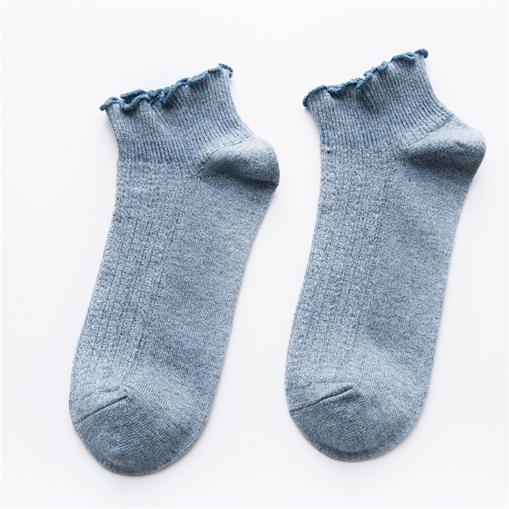 5 Pairs Women Cotton Frill Low Cut Socks - Picture 3 of 8